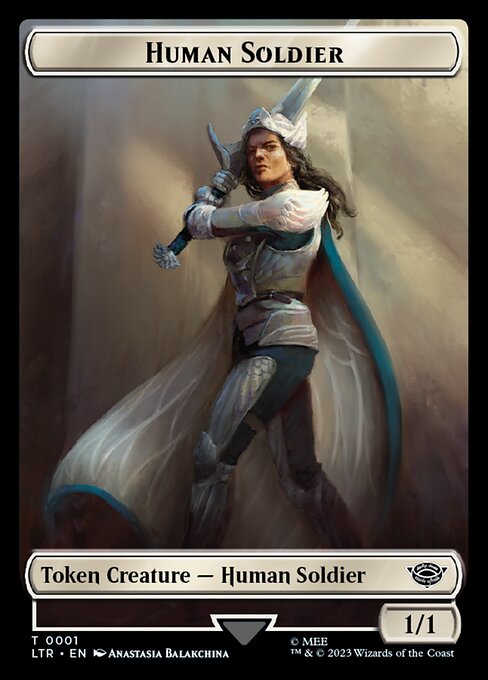 0001 Human Soldier Token - Lord of the Rings: Tales of Middle-Earth - MTG Card